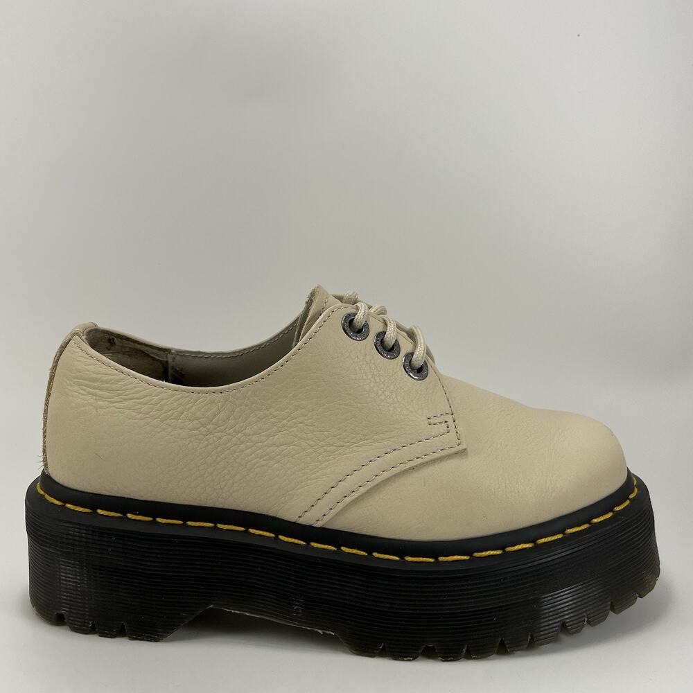 Dr. Doc Martens 1461 II Pisa Platform Shoe Womens Size 6 Parchment Beige Leather